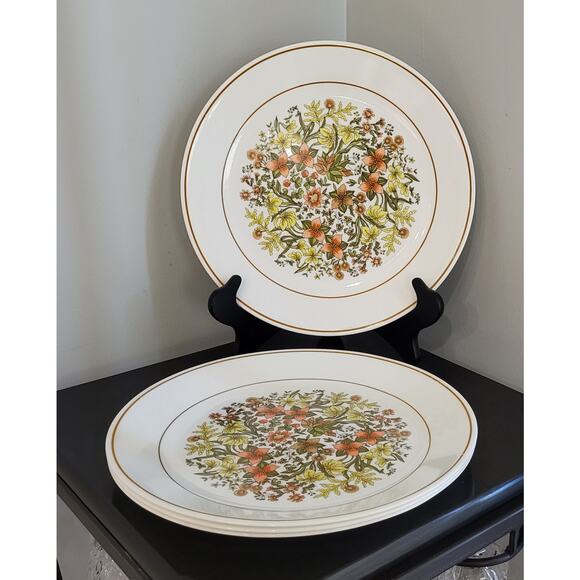 Corelle Indian Summer (Set of 4) 10 1/4" Dinner Plate Autumn Color Flowers - Picture 1 of 14